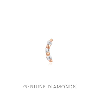 Bitsy threadless arc cluster with genuine diamonds in rose gold