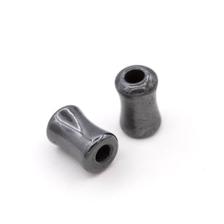 Saddle flare hollow plugs in hematite, 2g (6mm), pair