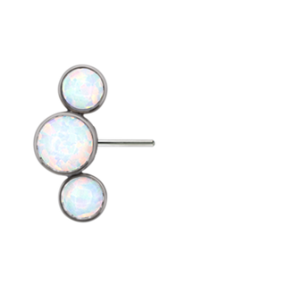 Bijoux 3 gem side-set arc cluster, threadless