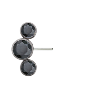 Bijoux 3 gem side-set arc cluster, threadless