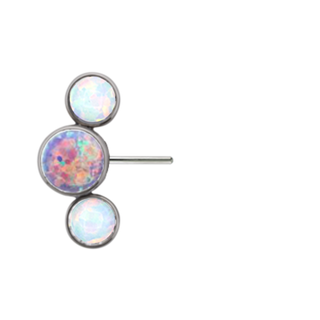 Bijoux 3 gem side-set arc cluster, threadless