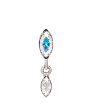 Marquise dangle threadless end in titanium