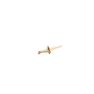 Medium dagger threadless end in 14k rose gold, 9.5x3.5mm overall