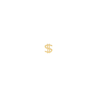 Dollar sign in rose gold, threadless