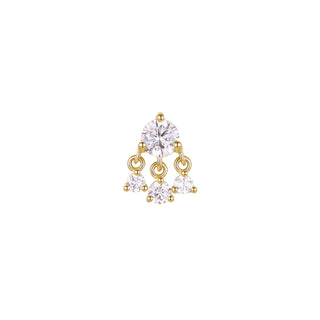 Flirty dangle end with cz gems in yellow gold