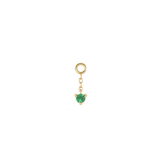 Gia chain charm with green chalcedony, yellow gold