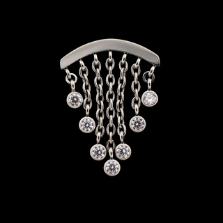 Haisley hidden helix threadless end with CZ gem dangles in titanium