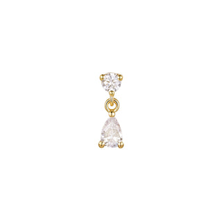 Happy dangle end with cz gems in yellow gold