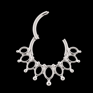 Cadence filagree hinged ring in titanium, 16g