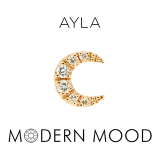 Ayla moon with gen diamonds in rose gold