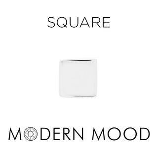 Square threadless end in white gold, 3mm