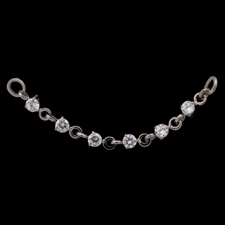 Emery bezel CZ chain in titanium