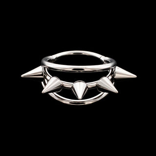 Theo spiked illusion hinged ring in titanium, 18g