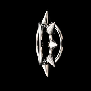 Theo spiked illusion hinged ring in titanium, 18g