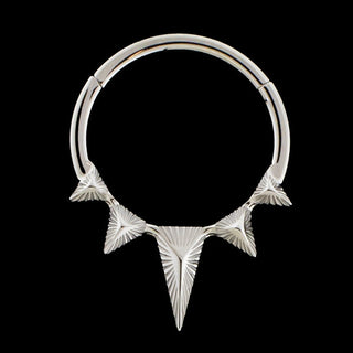Essex spiked hinged ring in titanium, 16g