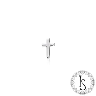 Cross threadless end in titanium, 9.5x6.5mm