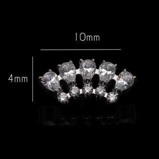 Vice pear fan threadless end with CZ gems in titanium