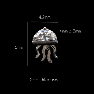 Marina jellyfish threadless end with gem in titanium
