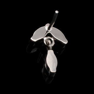 Virelle marquise dangle threadless end with CZ gems in titanium