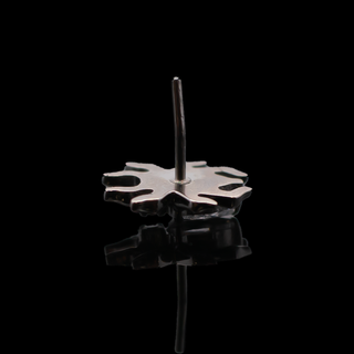 Nightspin spider threadless end with CZ gems in titanium