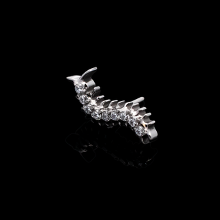 Draven centipede threadless end with CZ gems in titanium