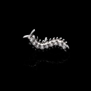 Draven centipede threadless end with CZ gems in titanium
