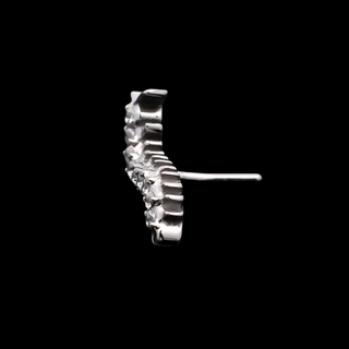 Draven centipede threadless end with CZ gems in titanium