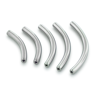 Threadless curved bar post in titanium, 14g