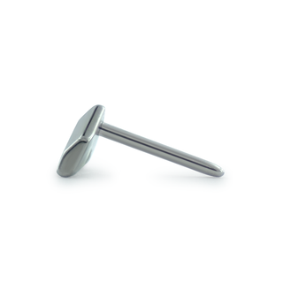 Chevron threadless end in titanium, 4mm