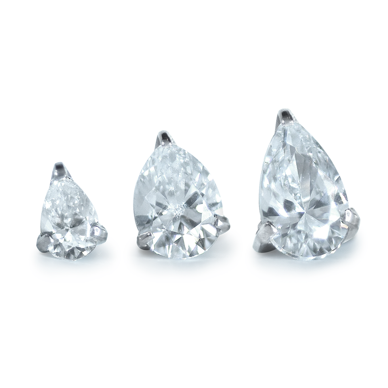 Threadless pear prong end in titanium – Piercing Experience