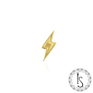 Lightning bolt threadless end in yellow gold