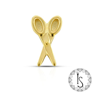 Scissor threadless end in yellow gold