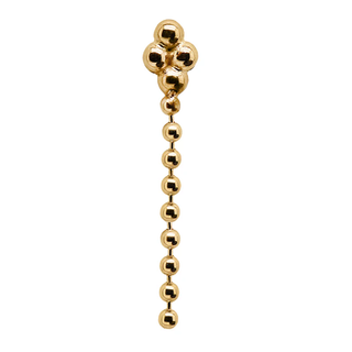 Aimé quad bead threadless end with long chain in yellow gold