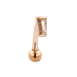 Curve with baguette anastasia topaz in rose gold, 16g 5/16”