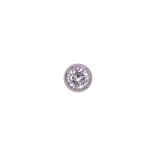 Bezel diamond  threadless end in platinum,  2.5mm