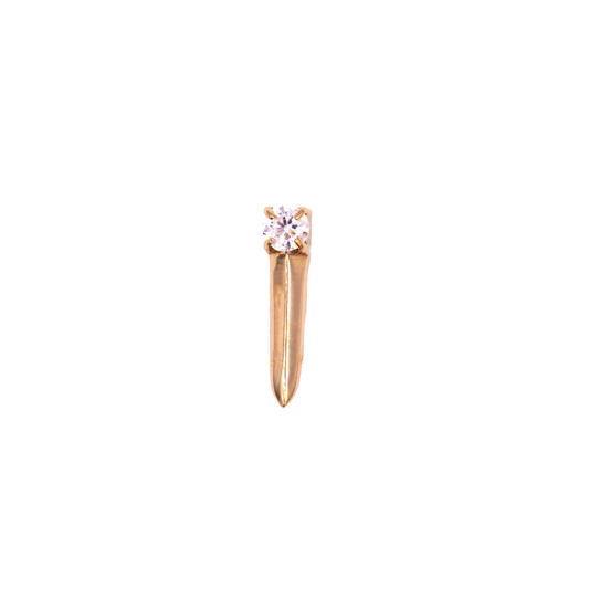 Blade threadless end with CZ in rose gold