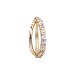 BOGO Bling clicker with CZ gems in yellow gold, 18g 5/16"