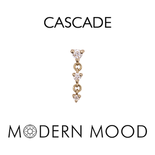 Cascade end with triple diamond in rose gold