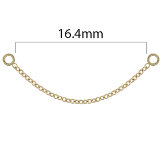 Cavo single chain in 14k yellow gold with 14/12g jump rings, 16.4mm length