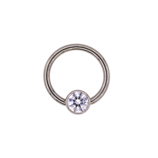 Titanium captive ring with 4mm faceted gem bead, 18g