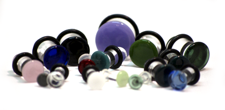 Glass color-front plugs 2g (6mm), SF