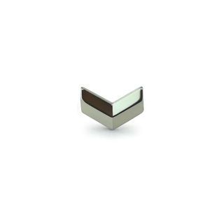Chevron threadless end in 18k white gold, 4mm overall