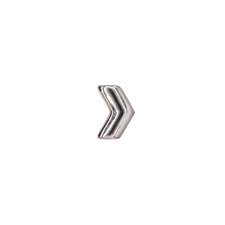Chevron threadless end in 18k white gold, 4mm overall