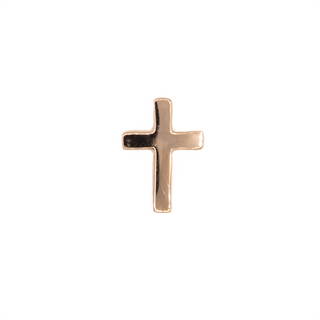 Cross threadless end in rose gold, 7x5mm overall