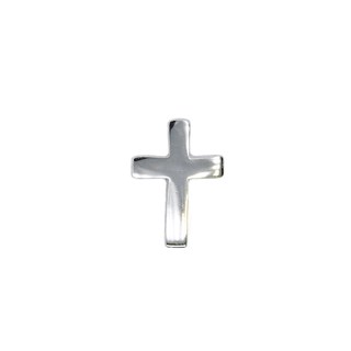 Cross threadless end in white gold, 7x5mm overall