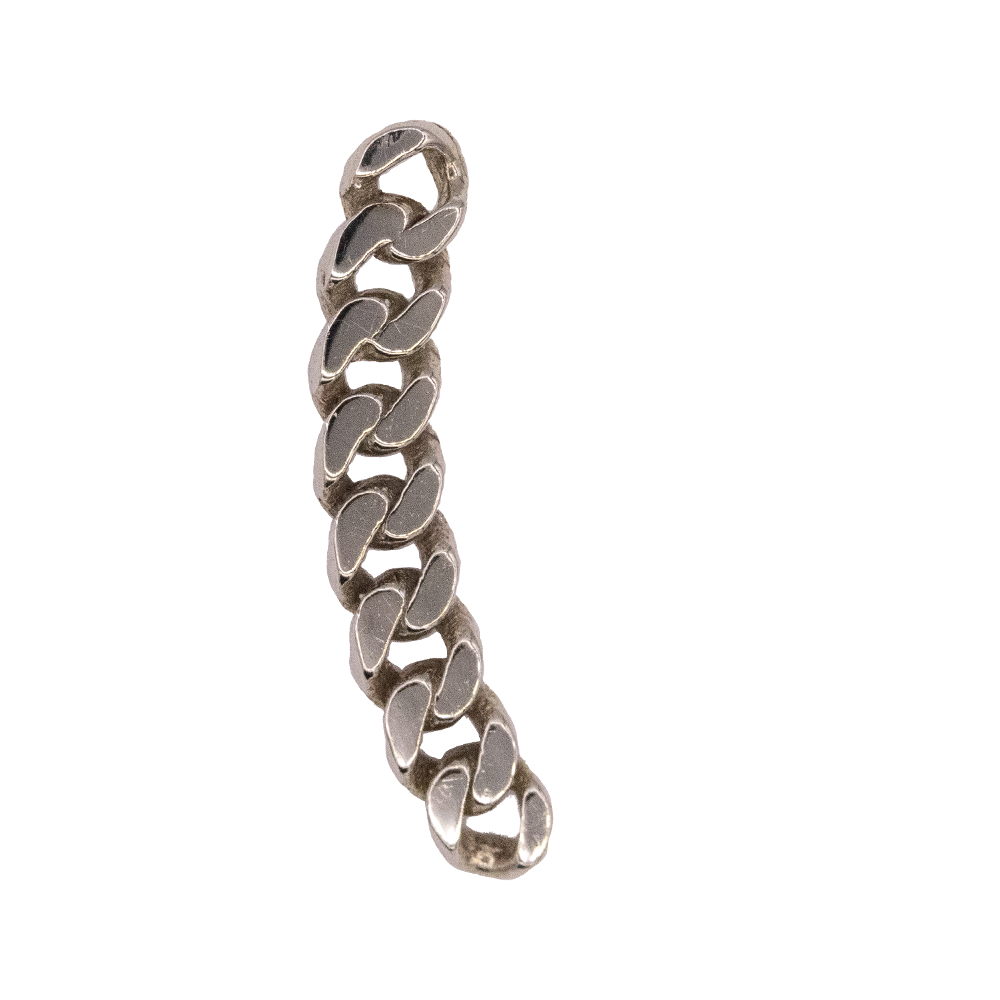 Curb chain arc threadless end in white gold – Piercing Experience