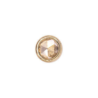 Rose-cut diamond in yellow gold, 3mm, threaded for 14g