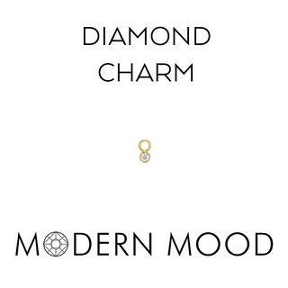 Charm with 2mm bezel diamond in yellow gold