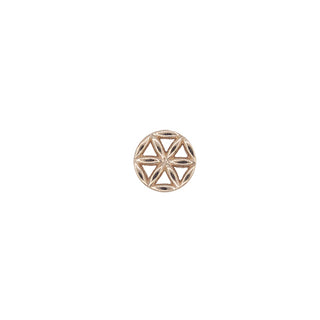 Flower of Life in rose gold, 6mm, threaded for 14g