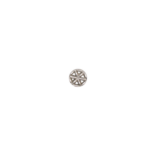 Flower of Life in white gold, 4mm, threadless